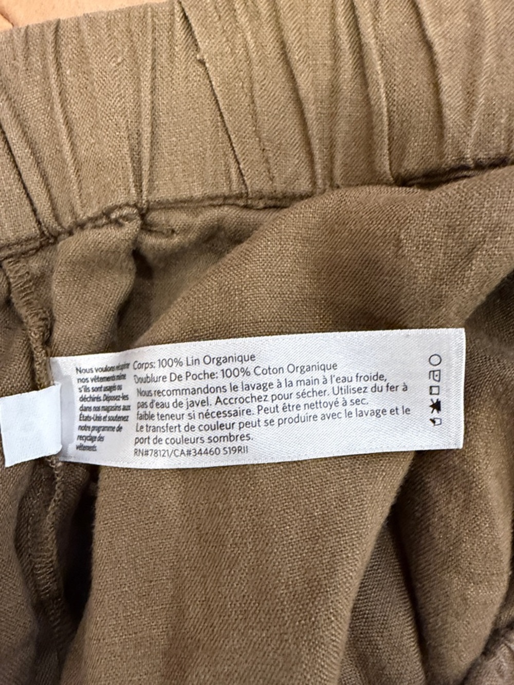 Eileen Fisher Cropped Wide Leg Pants Organic Linen - Picture 7 of 11